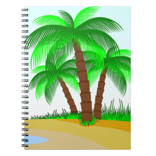 Caderno Espiral Palm Trees e Praia (Frente)