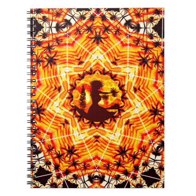 Caderno Espiral Palmas de Hula Sunset Havaiano (Frente)