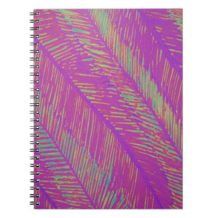 Caderno Espiral Palmas de néon roxas
