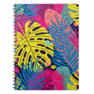 Caderno Espiral Palmas Exóticas: Elegância Floral Vintage