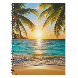 Caderno Espiral Palmeira da Hora Dourada Palm Beach