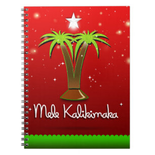 Caderno Espiral Palmeira de Mele Kalikimaka para o Xmas