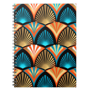 Caderno Espiral Palmeira geométrica deixa padrão de ouro na Arte D