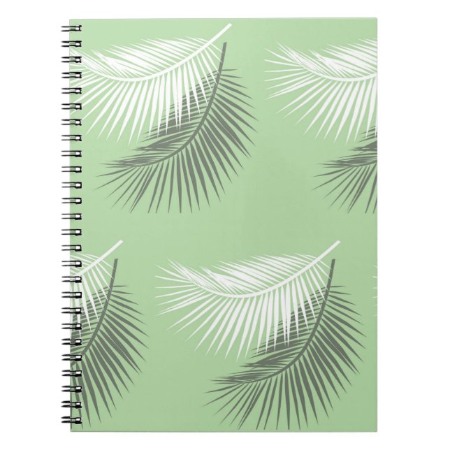 Caderno Espiral palmeira-palmeira de verão moderna: fundo de palme (Frente)