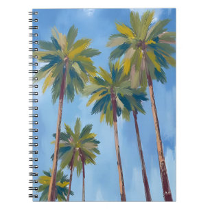 Caderno Espiral Palmeiras Aquarela Tropical Pintado