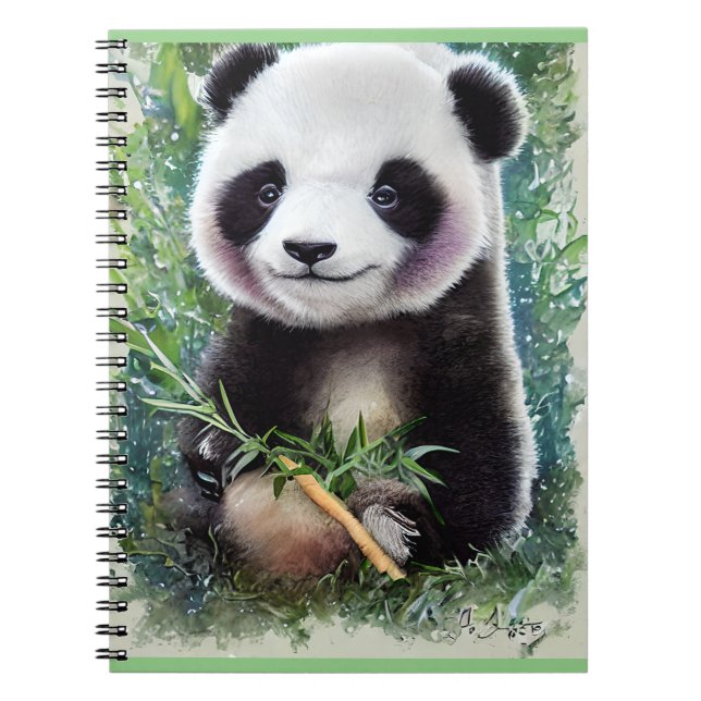 Caderno Espiral Panda Adorável (Frente)