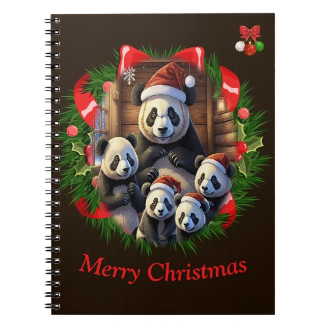 Caderno Espiral Panda Bear Feliz Natal (Frente)