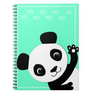 Caderno Espiral Panda de ondulação