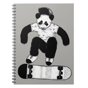 Caderno Espiral Panda de Skate
