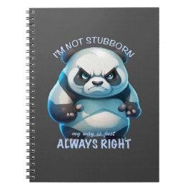 Caderno Espiral Panda, eu não sou teimoso, meu jeito é sempre corr