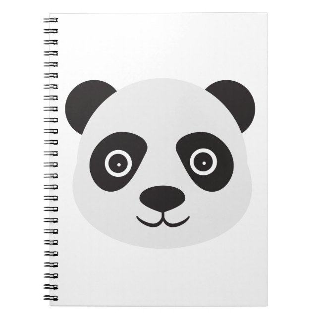 Caderno Espiral Panda Face Black and White Bear (Frente)