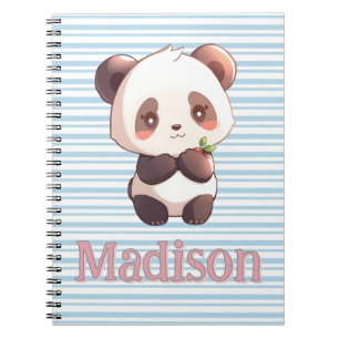 Caderno Espiral Panda Fofo Personalizado