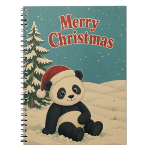 Caderno Espiral Panda Inverno Campo Animal Natal