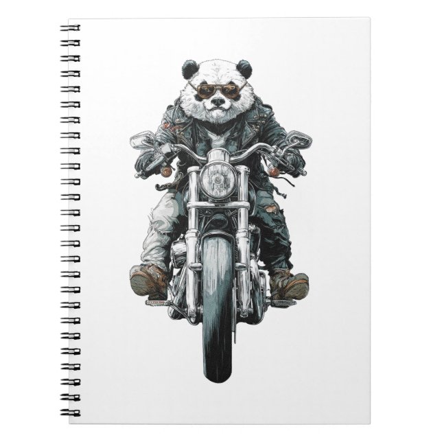 Caderno Espiral Panda Motociclista (Frente)