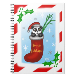 Caderno Espiral Panda Natal