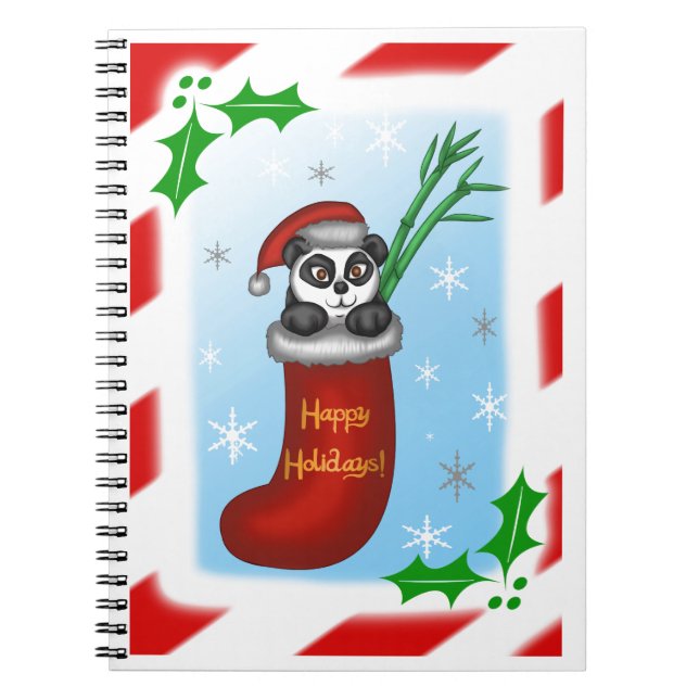 Caderno Espiral Panda Natal (Frente)