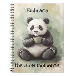 Caderno Espiral Panda Spiral Notebook, Abrace os Momentos Lentos