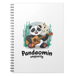 Caderno Espiral Panda Tocando Guitarra - Panda Musical Divertido
