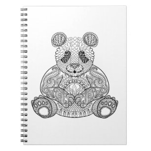 Caderno Espiral Panda tribal inspirada