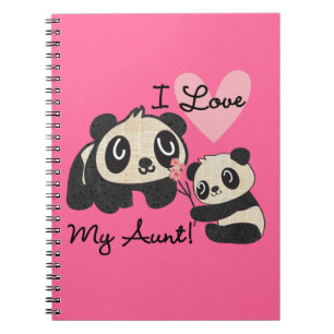 Caderno Espiral Pandas eu amo minha tia