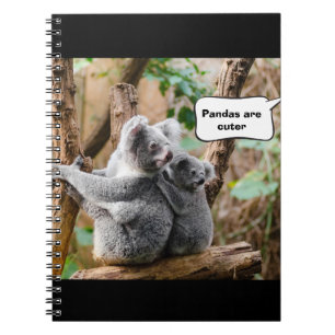 Caderno Espiral Pandas ou Koalas engraçados - Quais são mais fofos