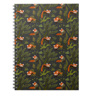Caderno Espiral Pandas Vermelhas na Floresta Negra