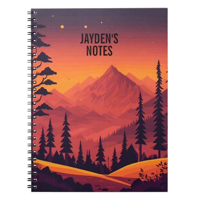 Caderno Espiral Panorama Personalizado de Montanha (Frente)