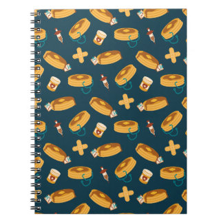 Caderno Espiral Panquecas de Doutor Azul-Marinho