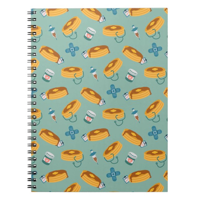 Caderno Espiral Panquecas de Médico Verde Claro (Frente)