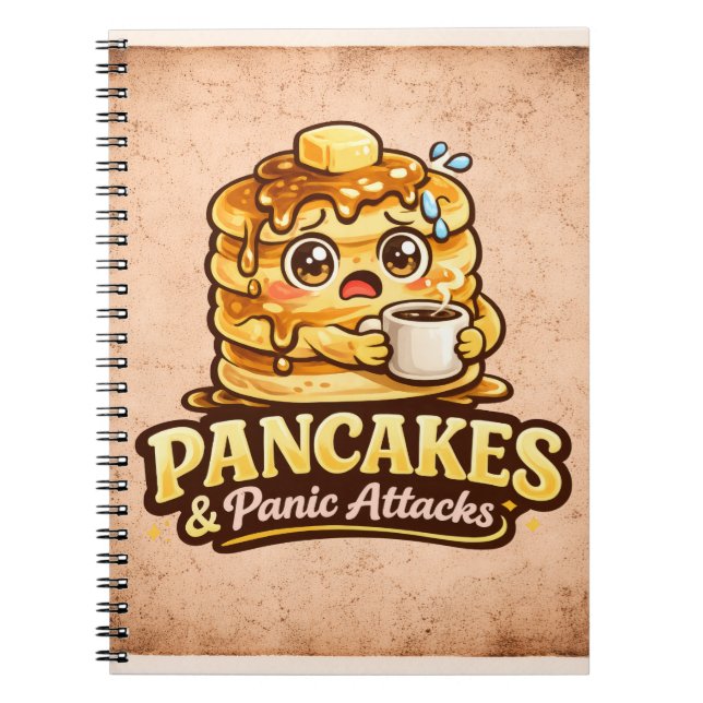 Caderno Espiral Panquecas e Ataques de Pânico - Amantes da Comida (Frente)