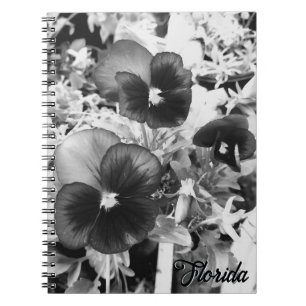 Caderno Espiral Pansy Monocromático Artístico de Foto da Natureza