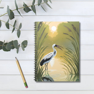 Caderno Espiral Pântano da Cegonha Parque Nacional Everglades Aq