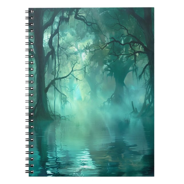Caderno Espiral Pântano Verde assustador (Frente)