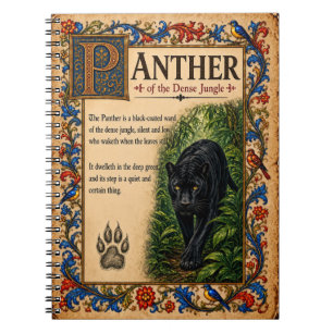 Caderno Espiral Pantera, Arte do Bestiário Medieval