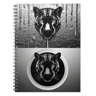 Caderno Espiral Pantera Preta Com Efeito de Pintura a Gotejar 🐆