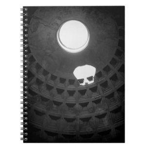 Caderno Espiral Pantheon Light Skull Roma Itália Preto e Branco