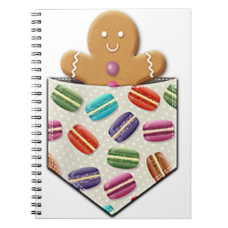 Caderno Espiral Pão de Natal macaroons xmas gingerbre