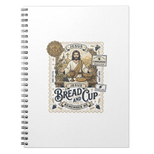 Caderno Espiral Pão E Cálice Jesus Comunhão Fé Cristã Vint