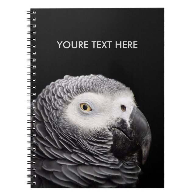 Caderno Espiral Papagaio Cinzento Africano (Frente)