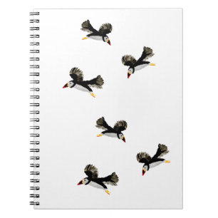 Caderno Espiral Papagaio-do-mar do vôo da arte do pássaro