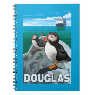 Caderno Espiral Papagaio-do-mar & navio de cruzeiros - Douglas,