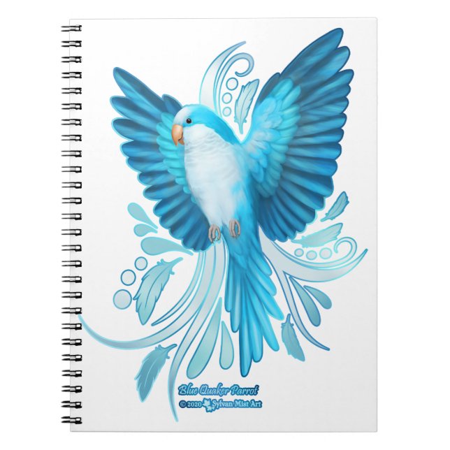 Caderno Espiral Papagaio Quaker Azul (Frente)