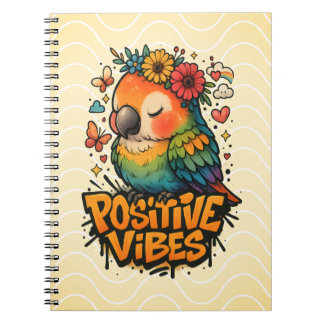 Caderno Espiral Papagaio “Vibrações Positivas”