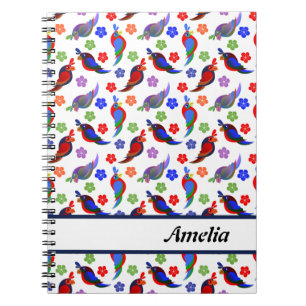 Caderno Espiral Papagaios e Flores