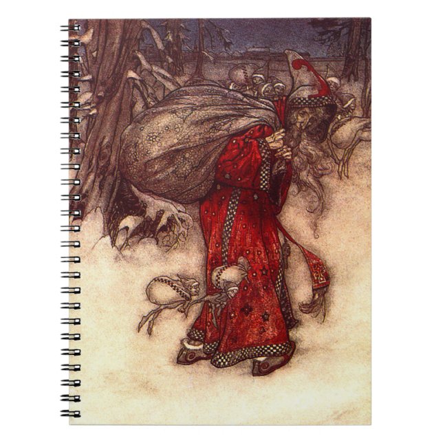Caderno Espiral Papai Noel Arthur Rackham  (Frente)