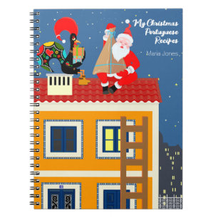 Caderno Espiral Papai Noel encontra o galo português