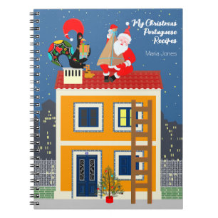 Caderno Espiral Papai Noel encontra o galo português
