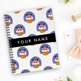 Caderno Espiral Papai Noel Na Chaminé, Neve, Natal, Ano Novo