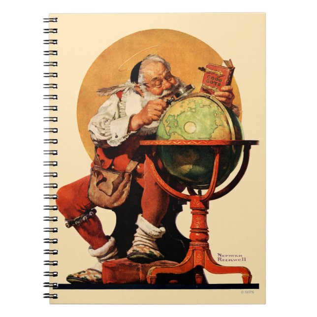 Caderno Espiral Papai noel no globo (Frente)