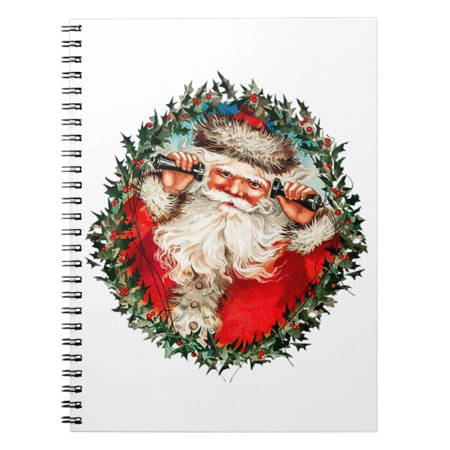 Caderno Espiral Papai Noel nos celulares (Frente)
